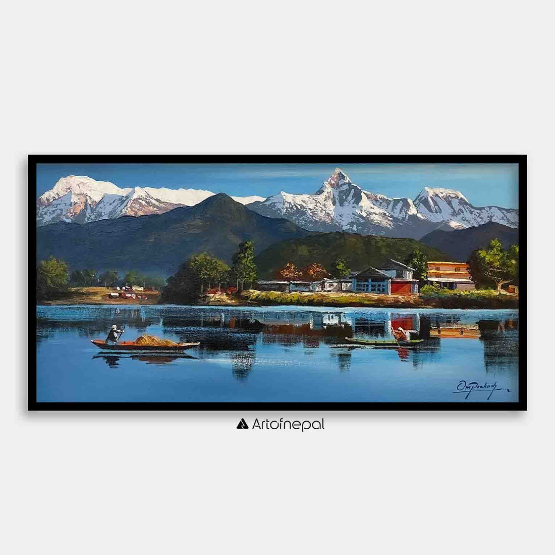 ALOM123 - Phewa Lake and Snow capped Annapurna range - Artofnepal