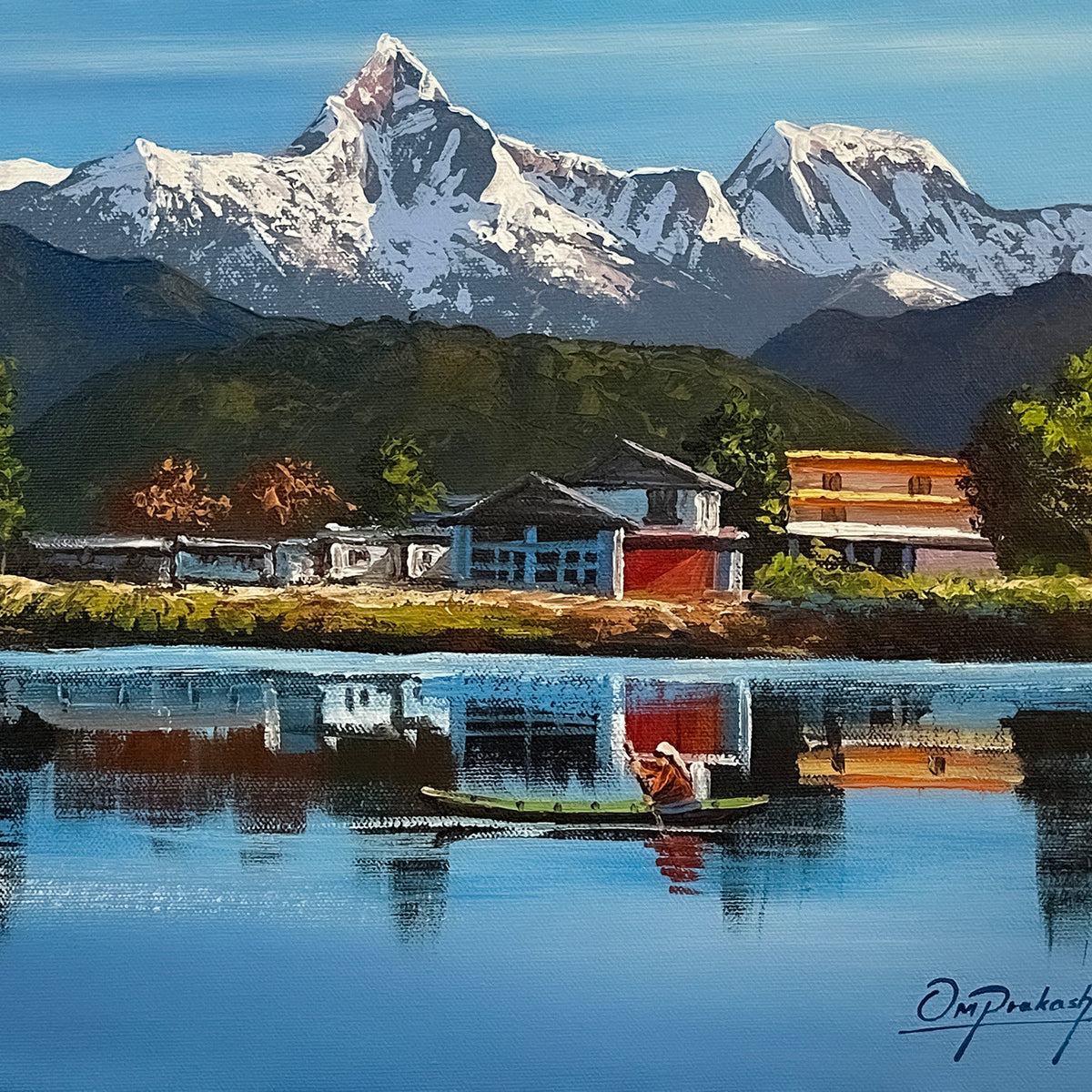 ALOM123 - Phewa Lake and Snow capped Annapurna range