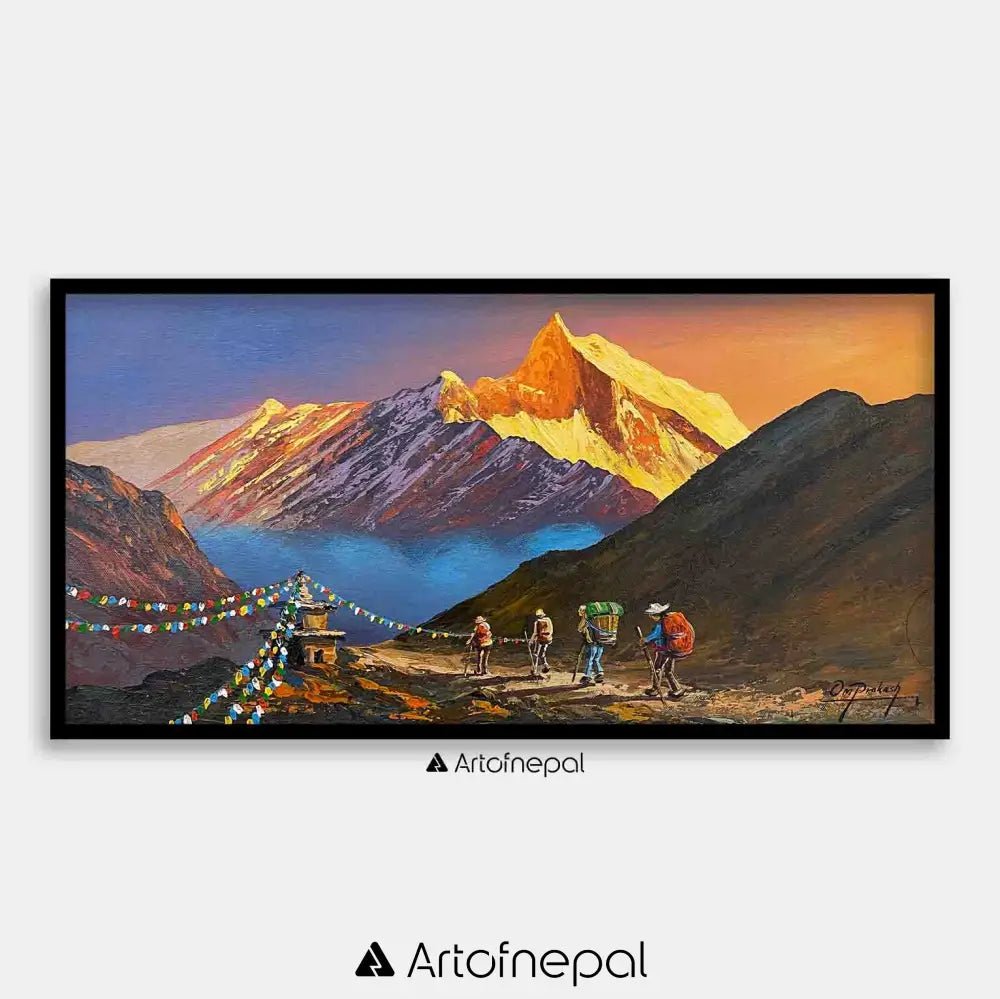 ALOM126 - Mountain and Travelers - Artofnepal
