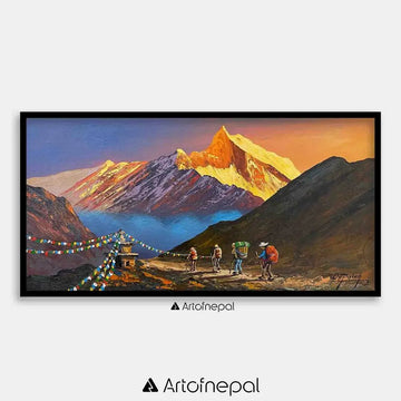 ALOM126 - Mountain and Travelers - Artofnepal