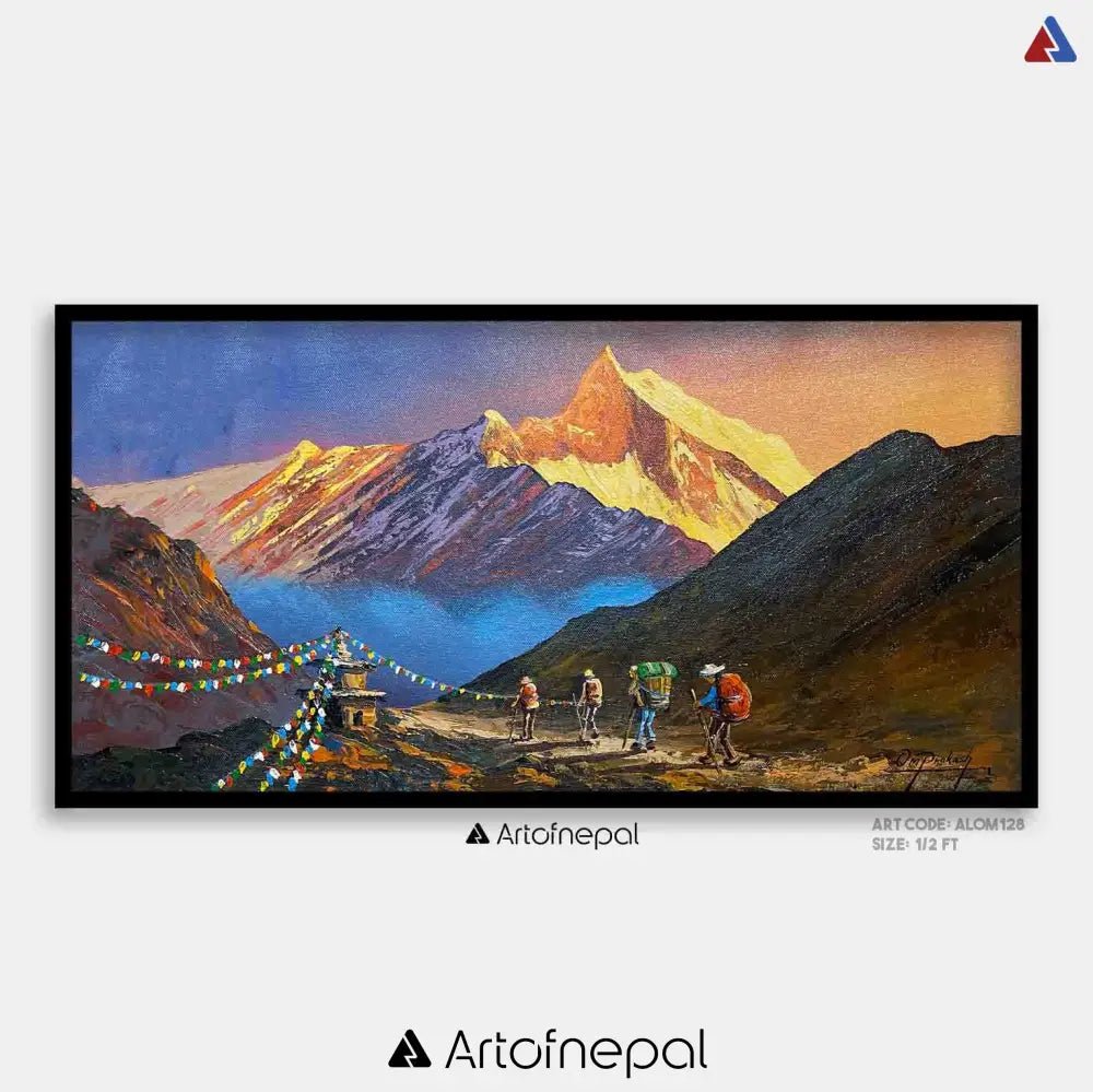 ALOM128 - Mountain Landscape Painting - Artofnepal