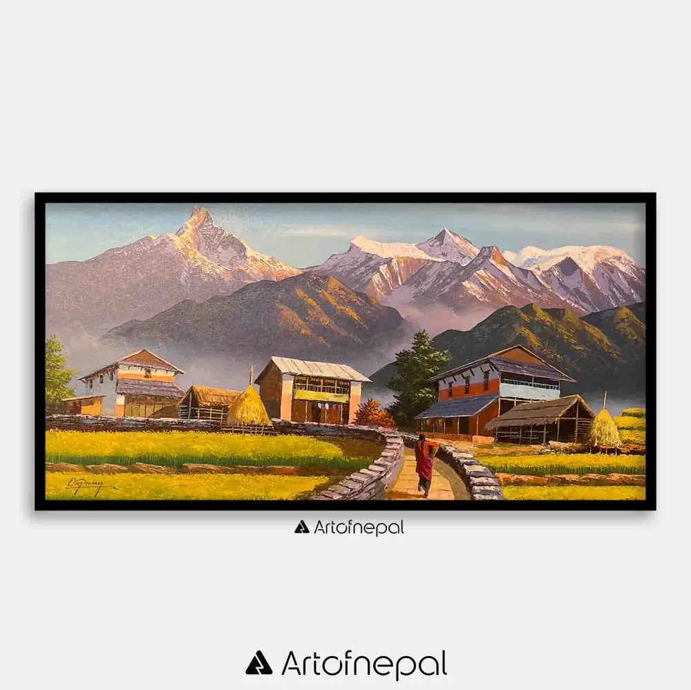 ALOM134 - Mt.Machhapuchhre and Annapurna range seen from Village - Artofnepal