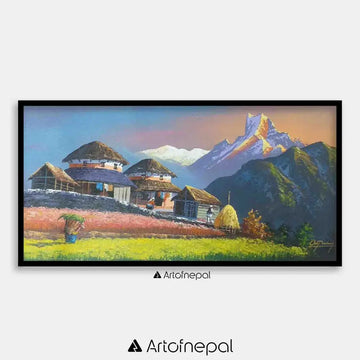 ALOM138 - Mt.Machhapuchhre seen from village - Artofnepal