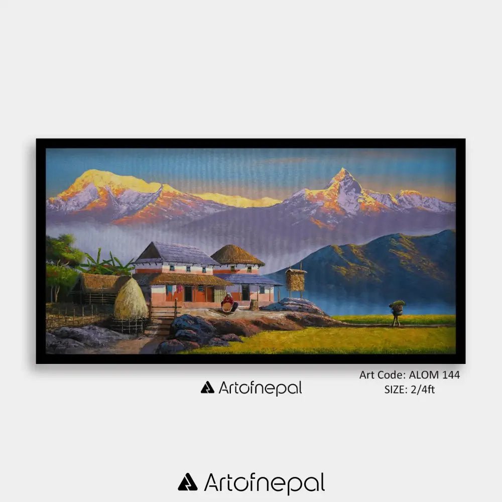 ALOM144 - Village by the Peaks of Annapurna - Artofnepal