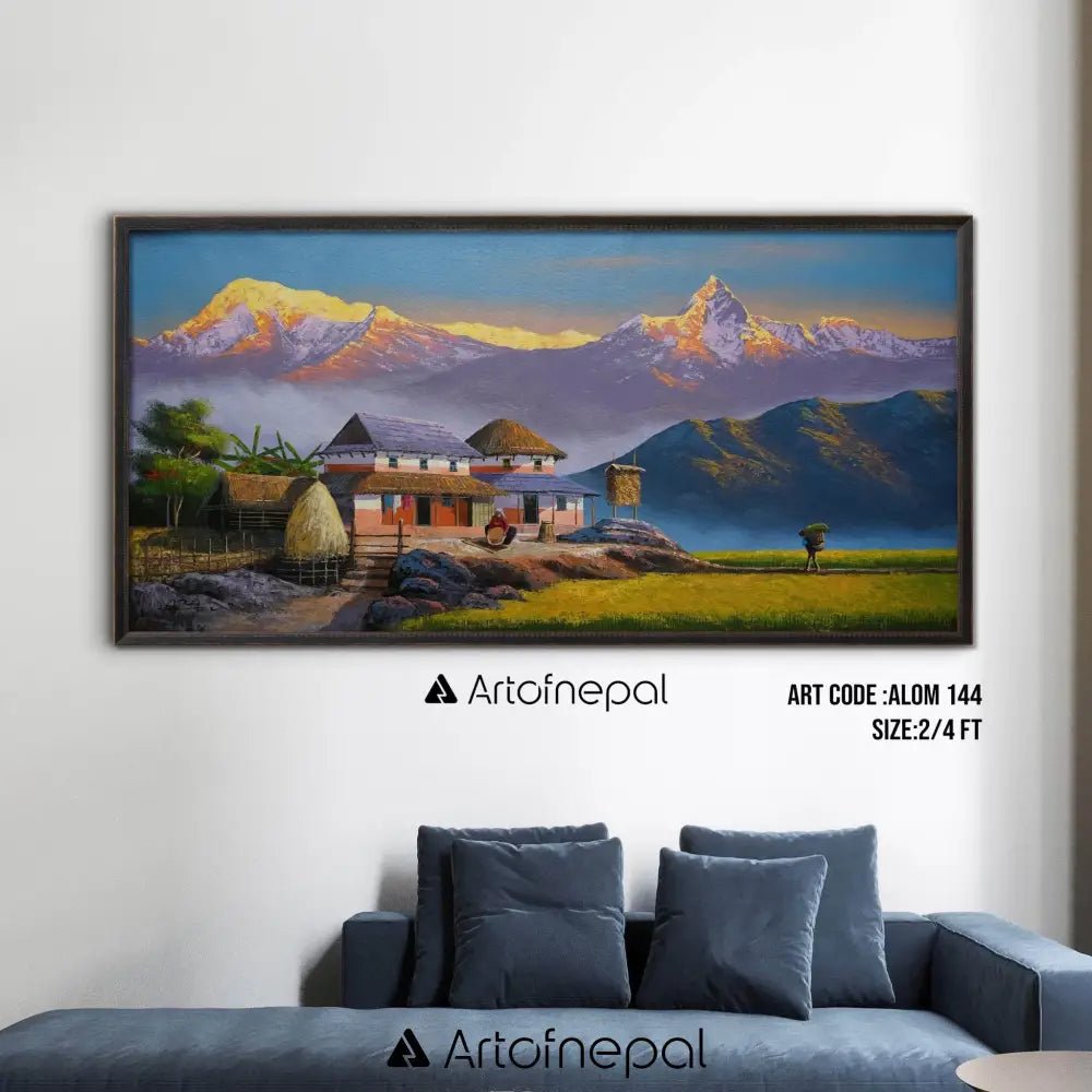 ALOM144 - Village by the Peaks of Annapurna - Artofnepal