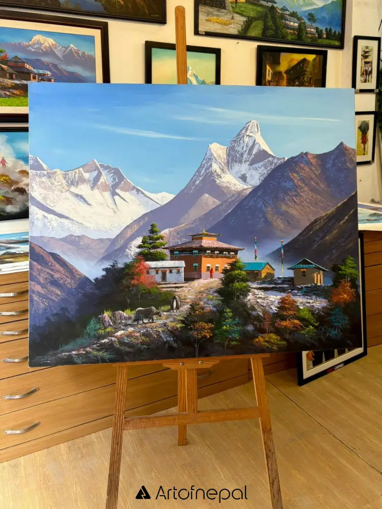 ALOM146 - Temple Under the Ama Dablam Mountain - Artofnepal