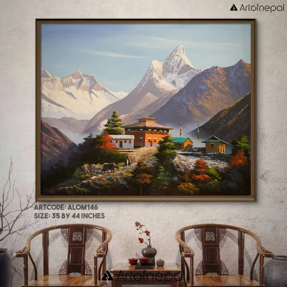 ALOM146 - Temple Under the Ama Dablam Mountain - Artofnepal