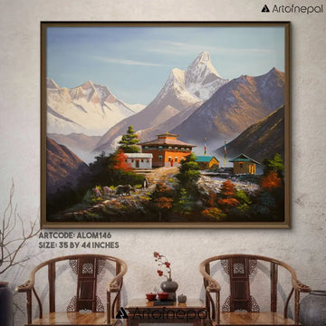 ALOM146 - Temple Under the Ama Dablam Mountain - Artofnepal
