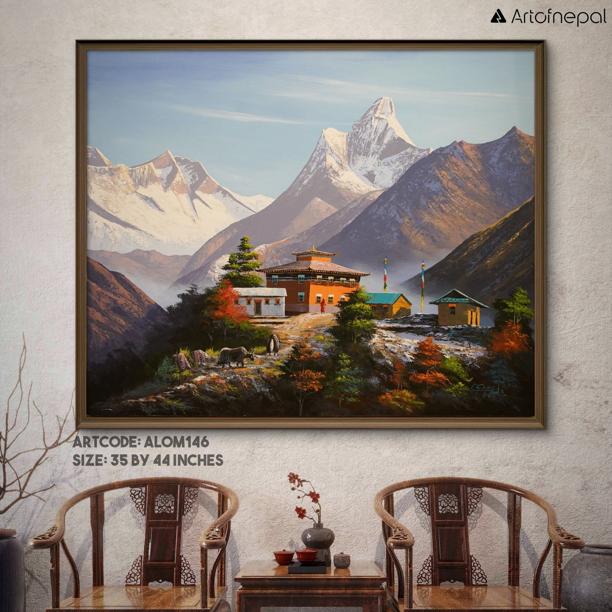 ALOM146 - Temple Under the Ama Dablam Mountain - Artofnepal