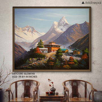 ALOM146 - Temple Under the Ama Dablam Mountain - Artofnepal