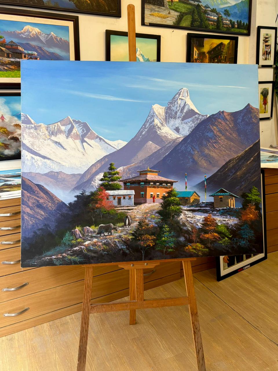 ALOM146 - Temple Under the Ama Dablam Mountain - Artofnepal