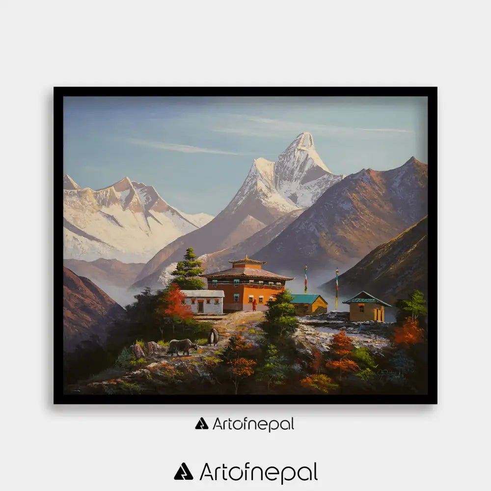 ALOM146 - Temple Under the Ama Dablam Mountain - Artofnepal