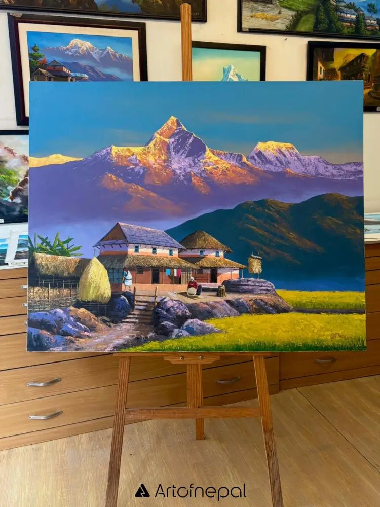 ALOM148 - Morning Light in Annapurna Village - Artofnepal