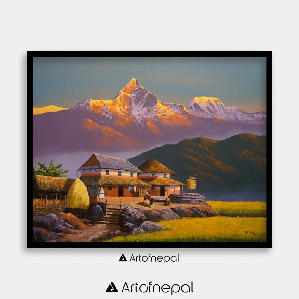 ALOM148 - Morning Light in Annapurna Village - Artofnepal