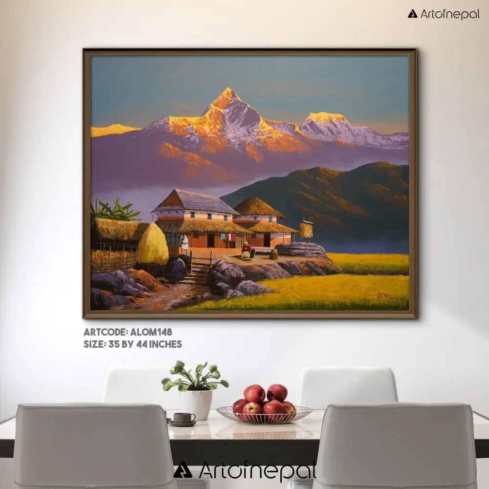 ALOM148 - Morning Light in Annapurna Village - Artofnepal