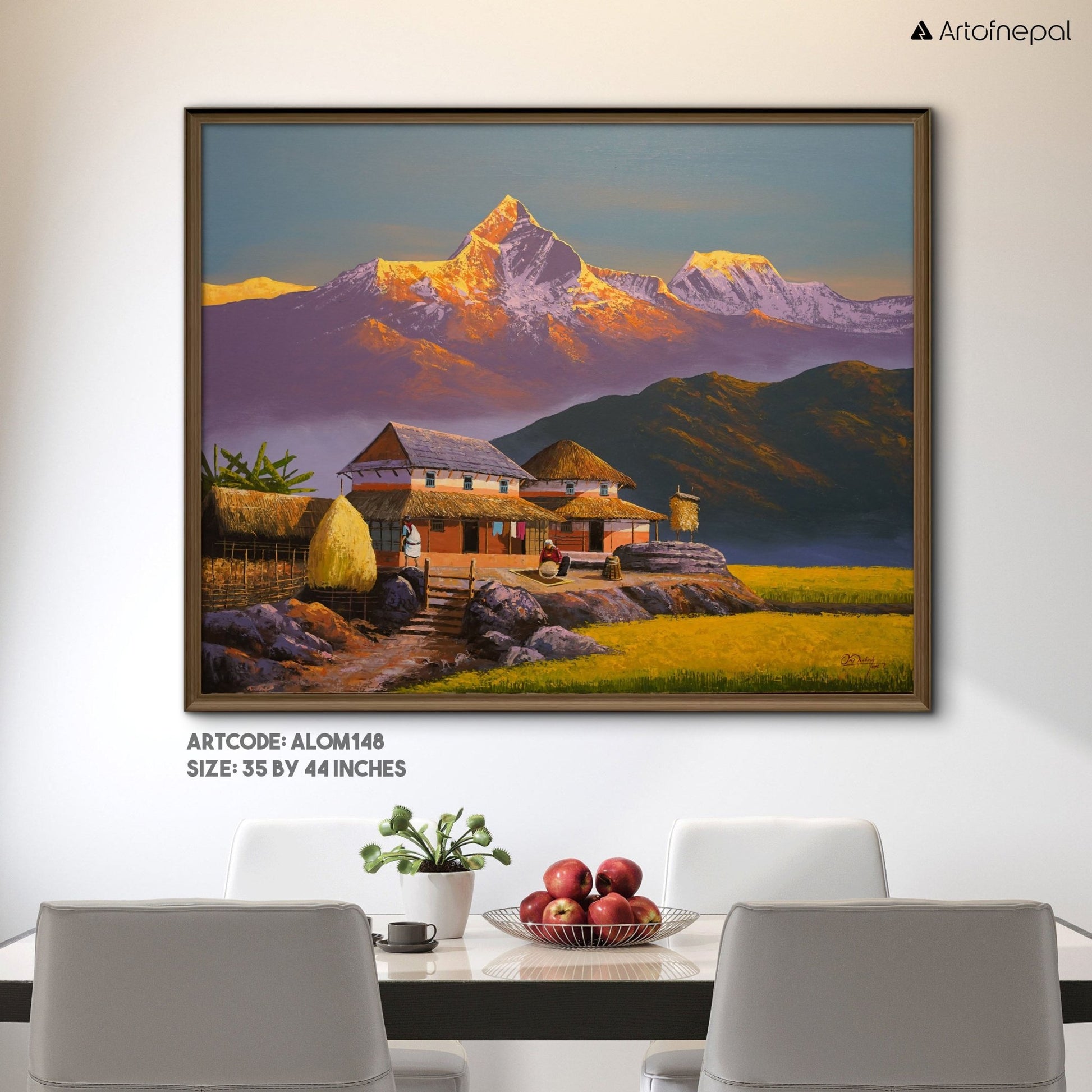 ALOM148 - Morning Light in Annapurna Village - Artofnepal