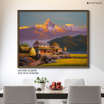 ALOM148 - Morning Light in Annapurna Village - Artofnepal