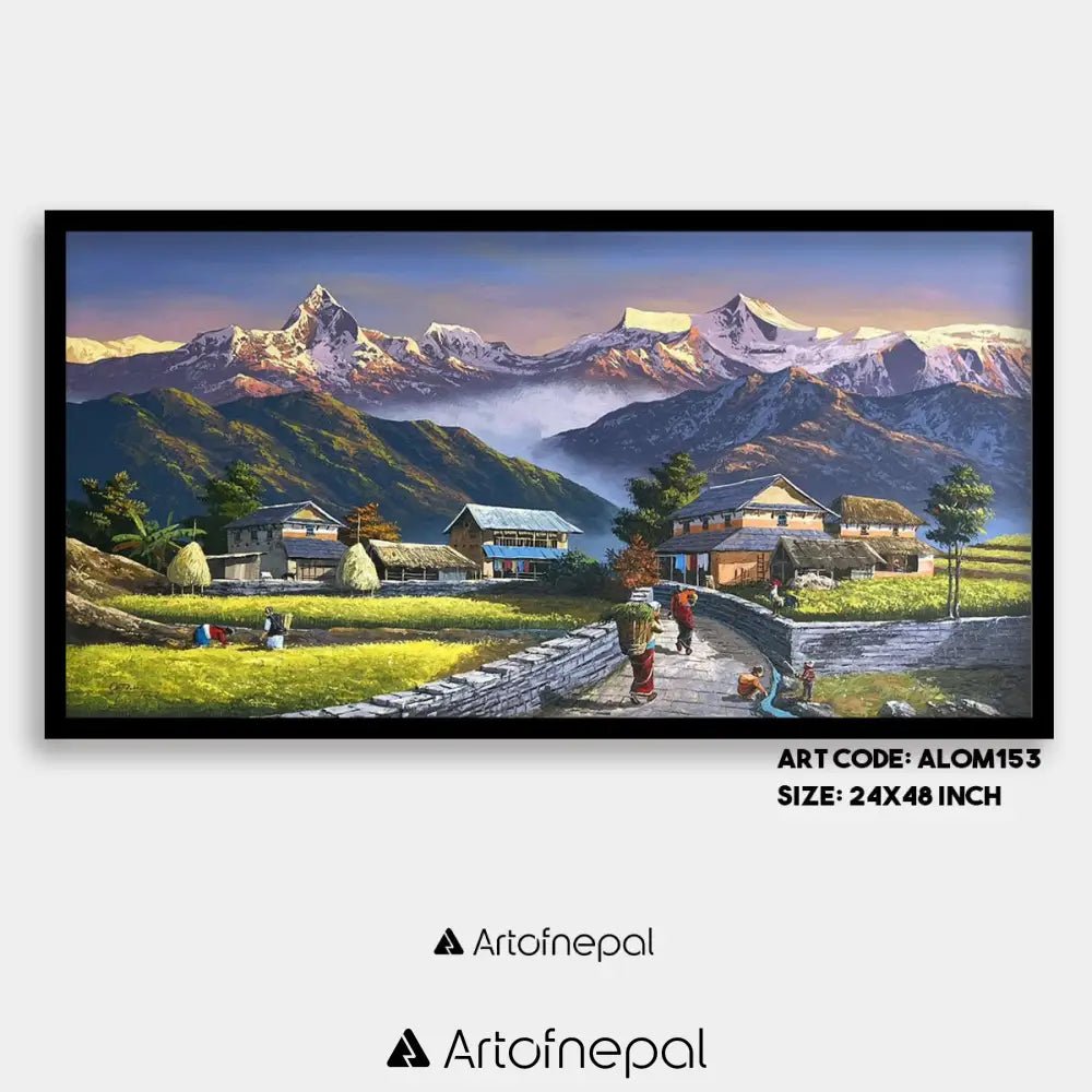 ALOM153 - Golden Fields Beneath the Himalayas - Artofnepal