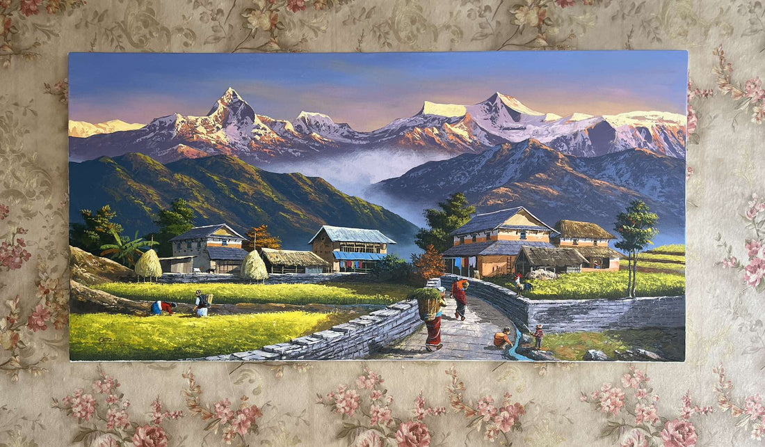 ALOM153 - Golden Fields Beneath the Himalayas - Artofnepal