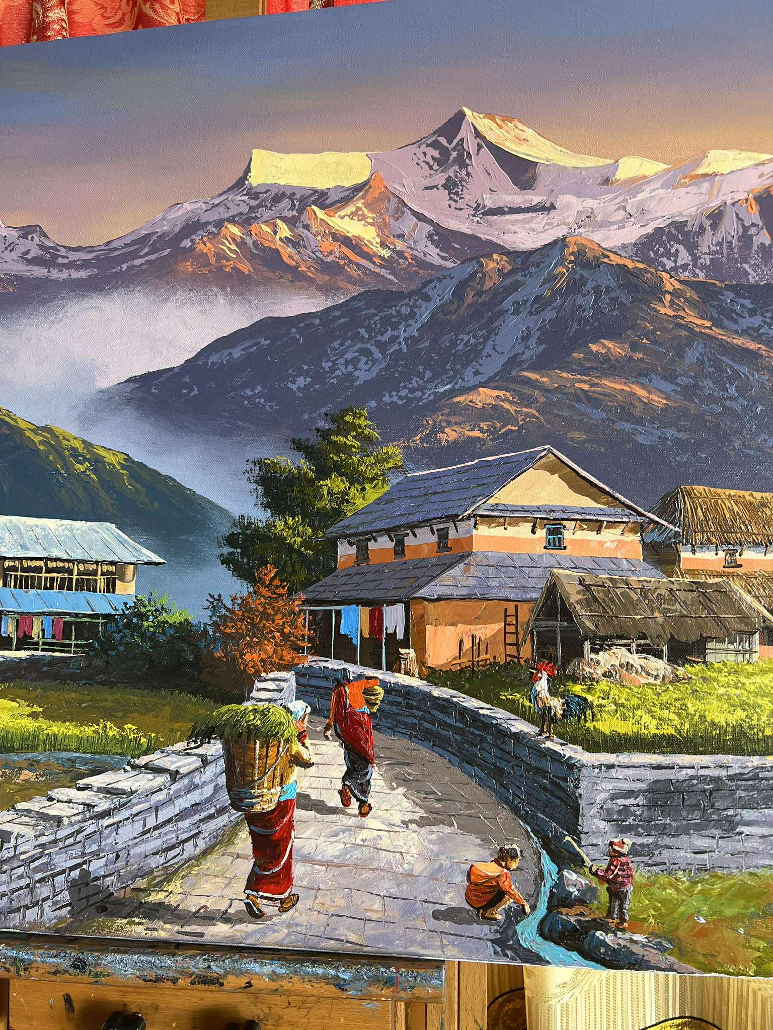 ALOM153 - Golden Fields Beneath the Himalayas - Artofnepal