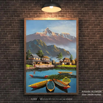 ALOM154 - Reflection of the Himalayas on a quiet pond - Artofnepal
