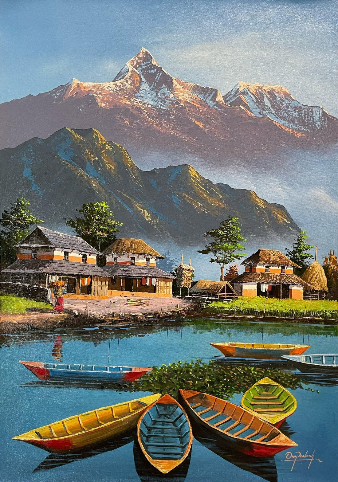ALOM154 - Reflection of the Himalayas on a quiet pond - Artofnepal