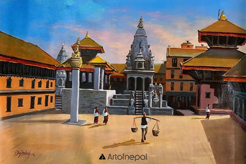 ALOM157 - Morning Life in Durbar Square - Artofnepal