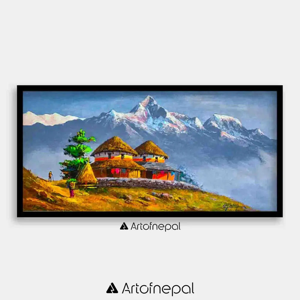 ALOM21 - View of Annapurna range and Village lifestyle - Artofnepal