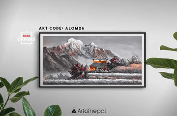 Alom26 - Nepali landscape art on canvas - Artofnepal