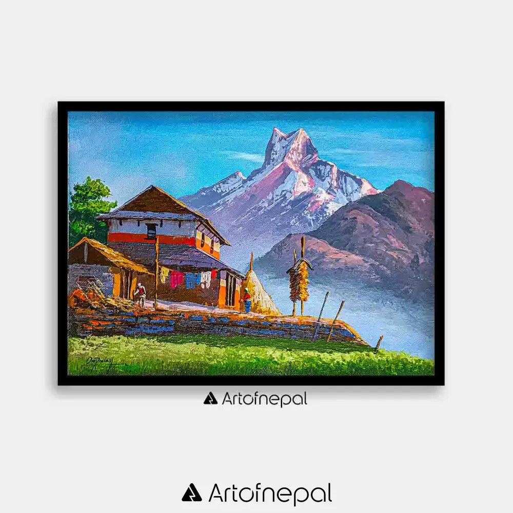 ALOM36 - Mt.Machhapuchhre and Village life - Artofnepal