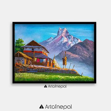 ALOM36 - Mt.Machhapuchhre and Village life - Artofnepal