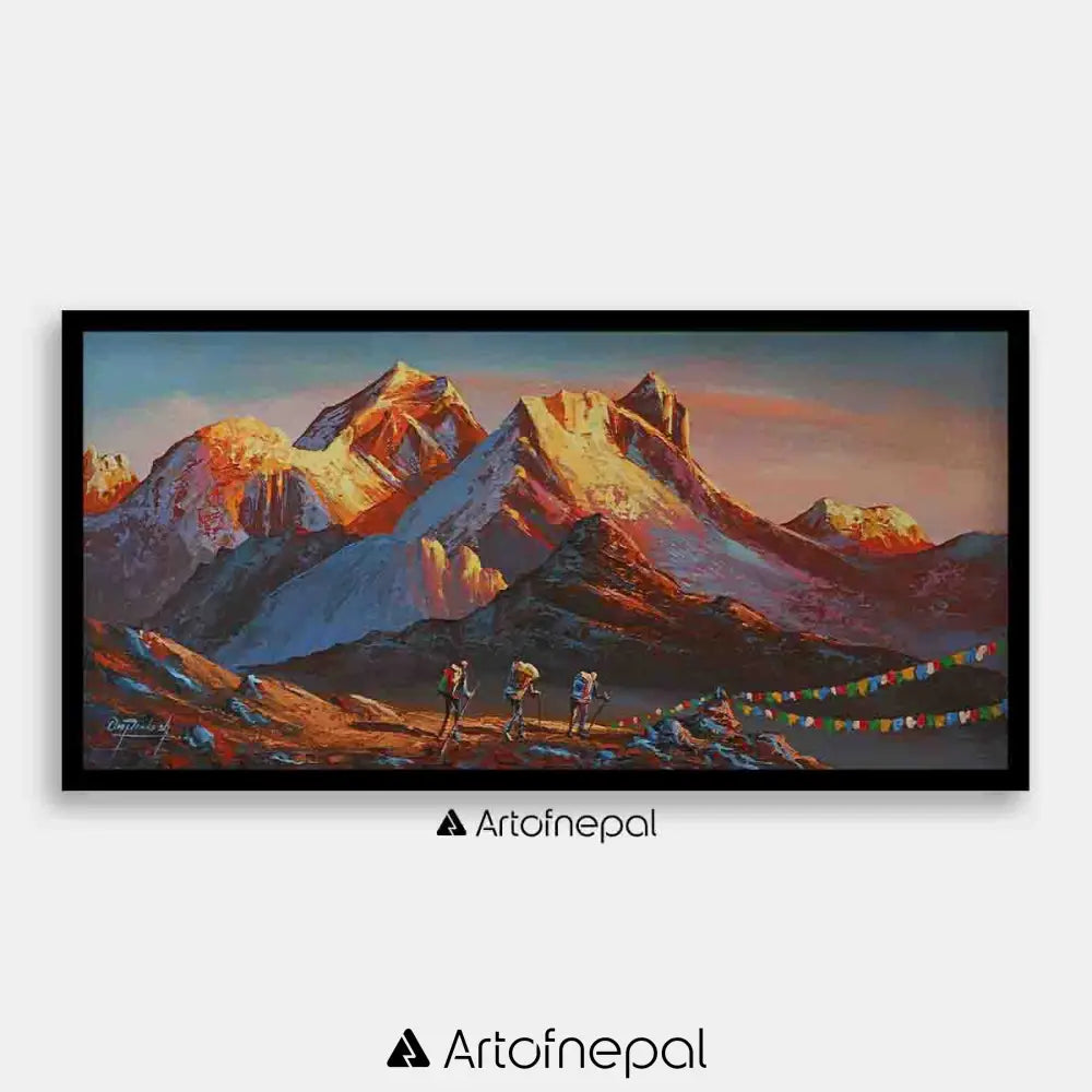 ALOM41- Travellers Journey to Mt. Everest 12 inches by 24 inches simple