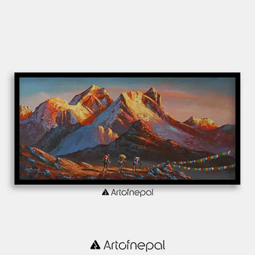 ALOM41- Travellers Journey to Mt. Everest 12 inches by 24 inches simple