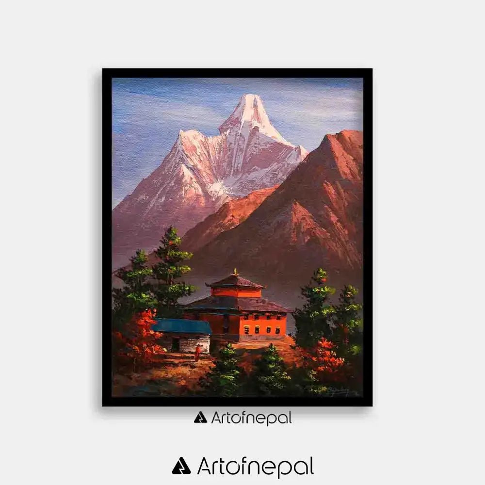 ALOM57 - Ama Dablam, Hills and Temple - Artofnepal
