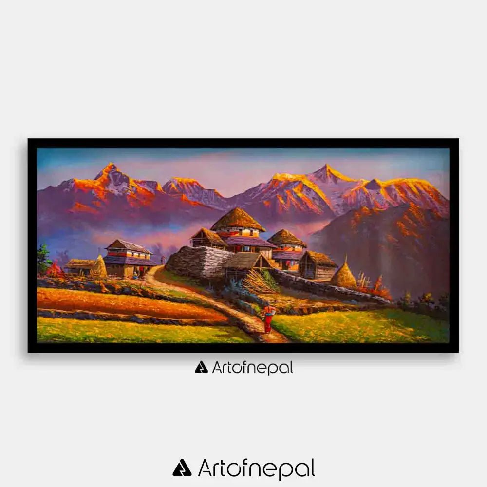 ALOM66 - Scenery of Annapurna range from Nepali village - Artofnepal