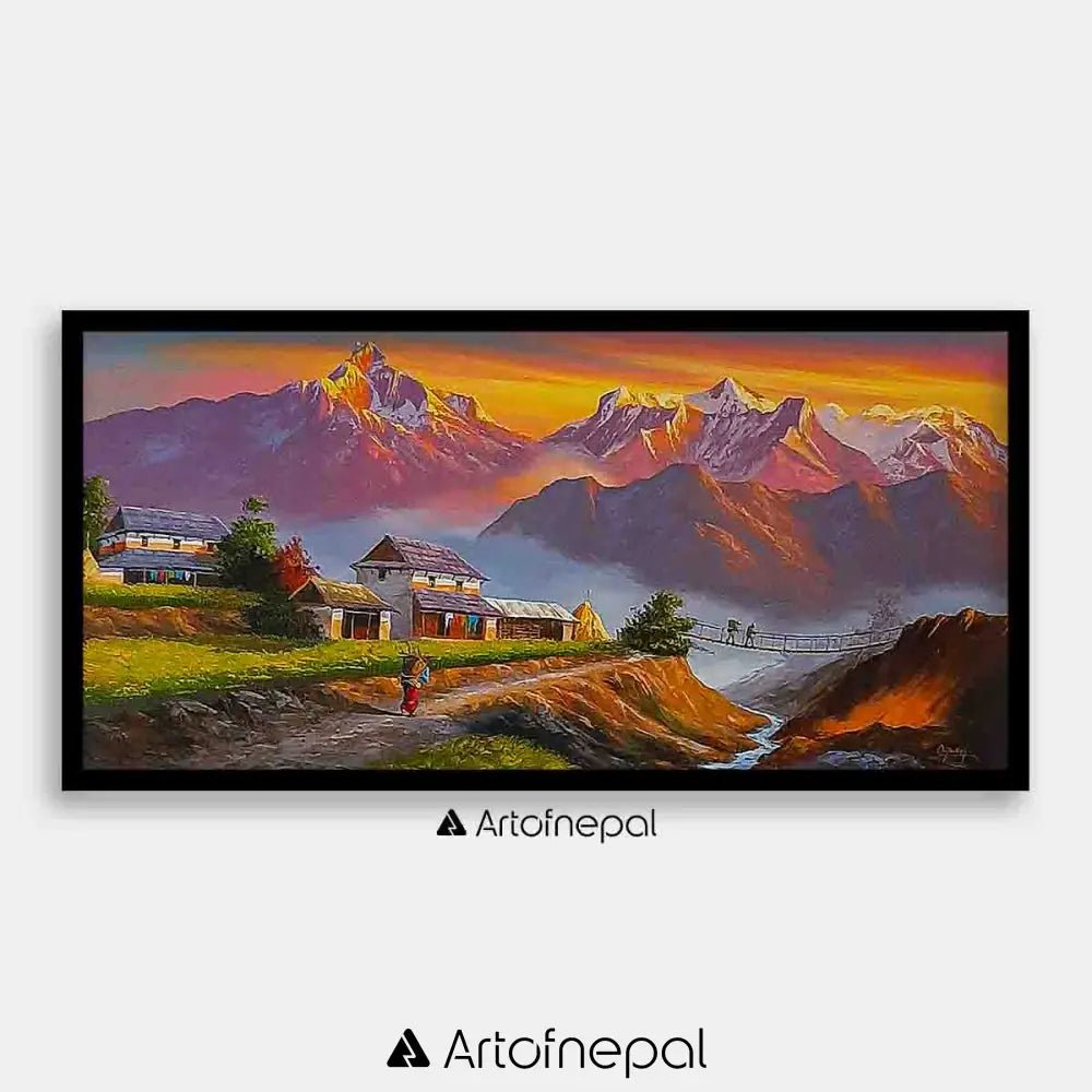 ALOM73 - Sunset Mt.Machhapuchhre and Annapurna Range - Artofnepal