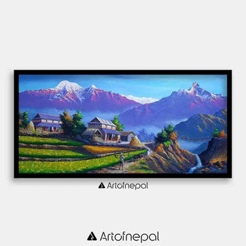 ALOM82 - Mt.Annapurna, Machhapuchhre and Nepali village life - Artofnepal