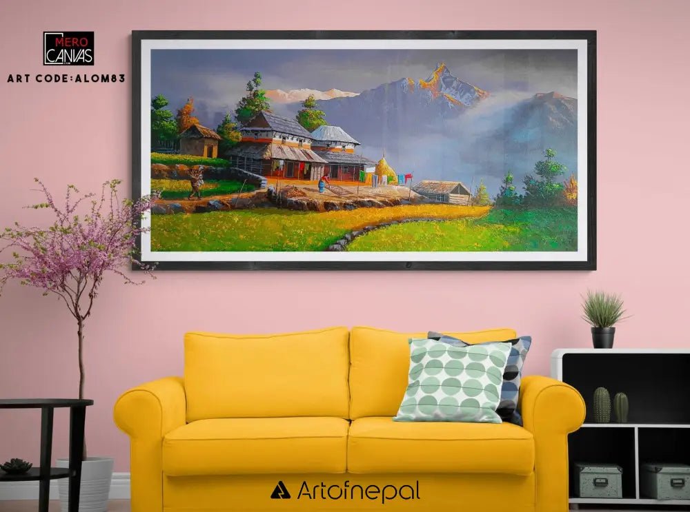 ALOM83 - Mt.Machhapuchhre and village life style - Artofnepal