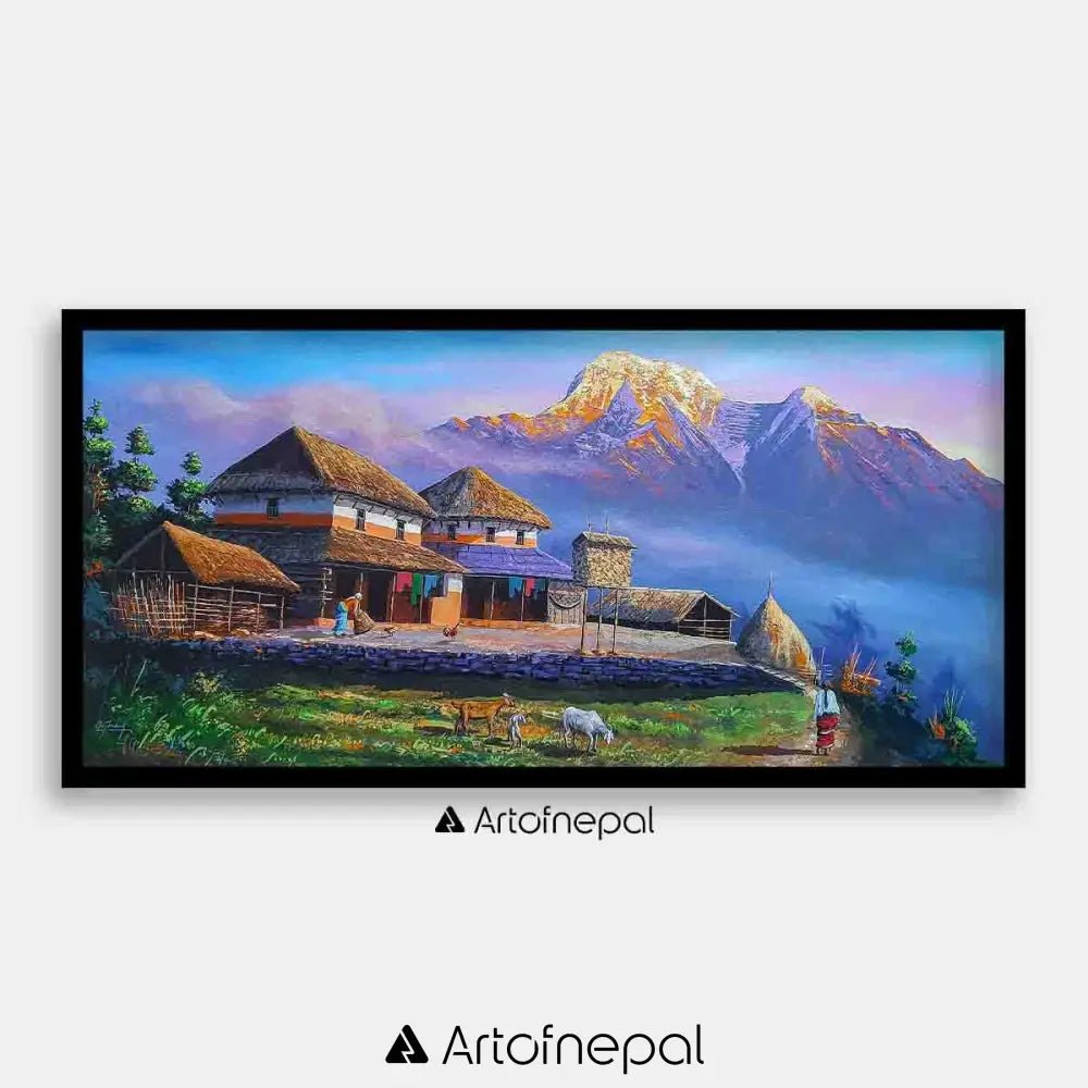 ALOM84 - Sunrise over Mt.Annapurna and Village lifestyle - Artofnepal