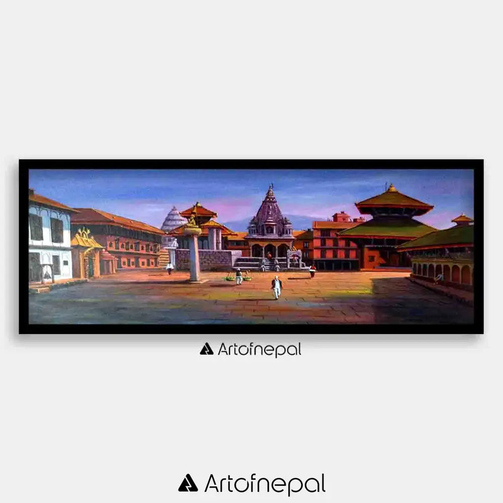 ALOM89 - Bhaktapur Durbar Square painting - Artofnepal