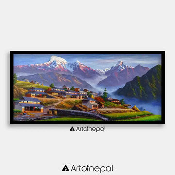 ALOM92 - Village life near Mt. Annapurna and Machhapuchhre - Artofnepal