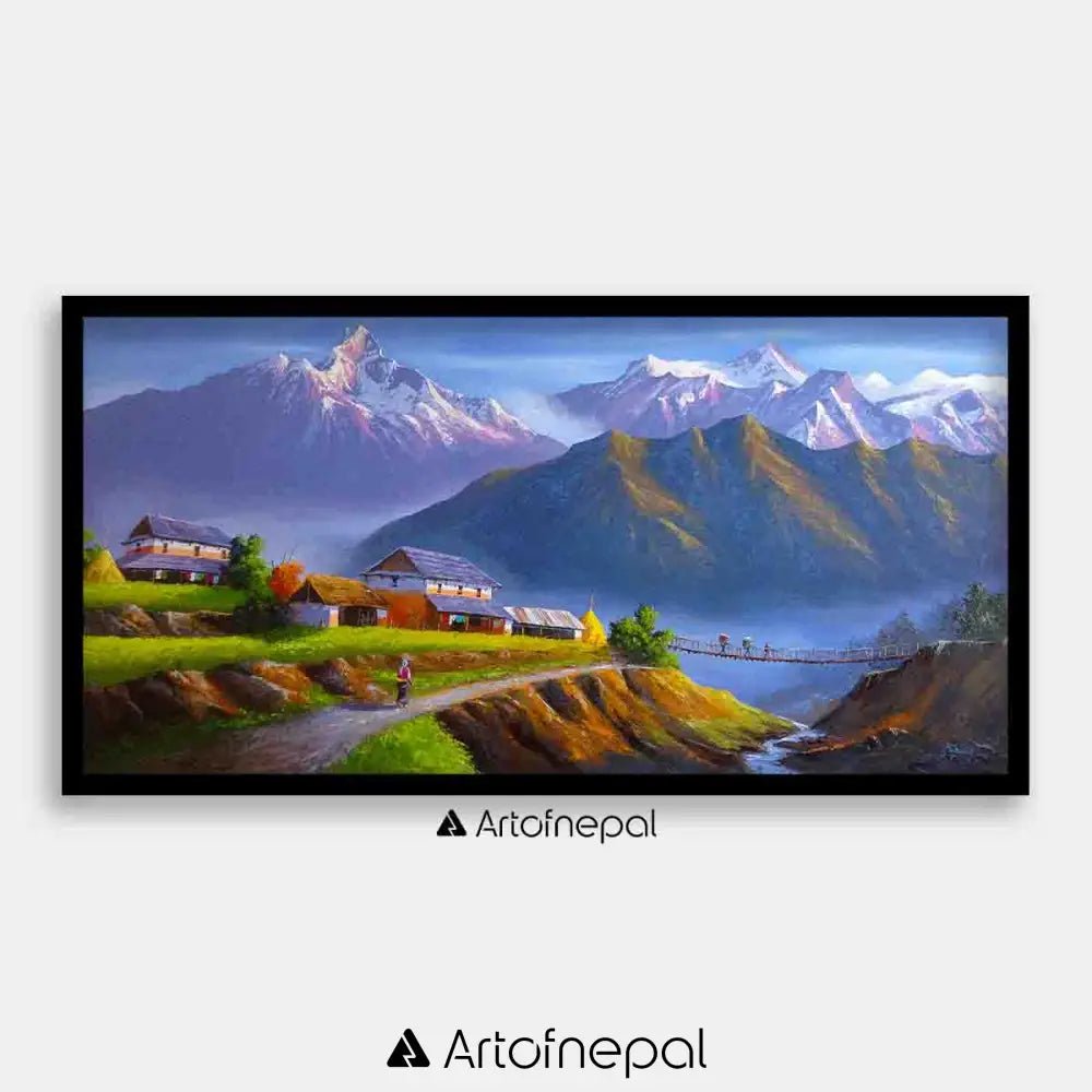 ALOM98 - Mt.Machhapuchhre seen from village - Artofnepal