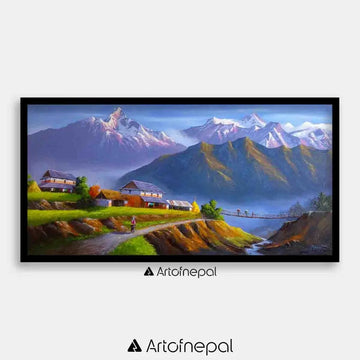 ALOM98 - Mt.Machhapuchhre seen from village - Artofnepal
