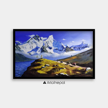 ALSP02 - Scenery Of Snow Capped Ama Dablam - Artofnepal