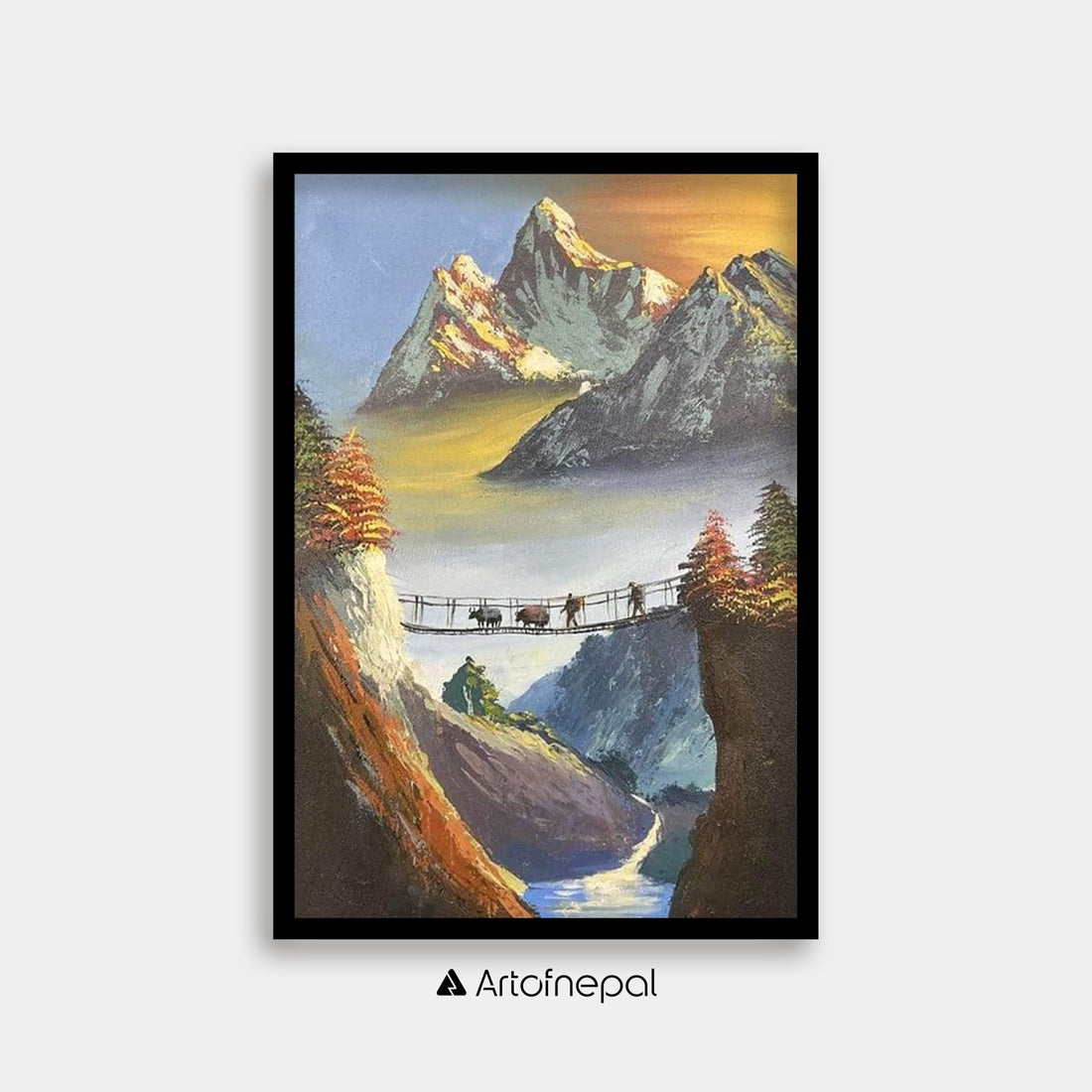 ALSP07 - Sunset View Of Mt. Ama Dablam Lukla Bridge - Artofnepal