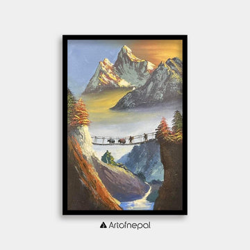 ALSP07 - Sunset View Of Mt. Ama Dablam Lukla Bridge - Artofnepal