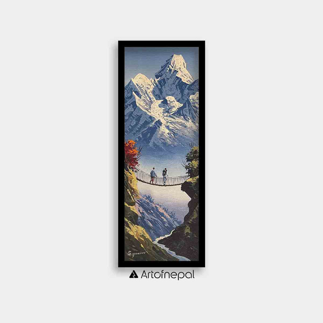 ALSY10 - Trekkers in front of the Mountain - Artofnepal