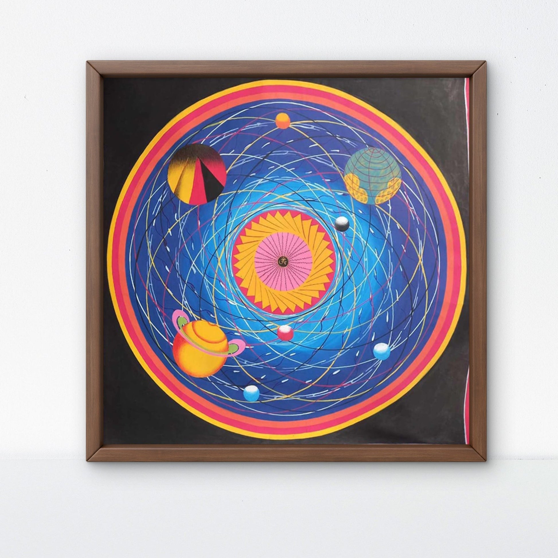 ATSL10 - Cosmic Universe Mandala Thangka painting – Hand Painted Celestial Sacred Geometry - Artofnepal