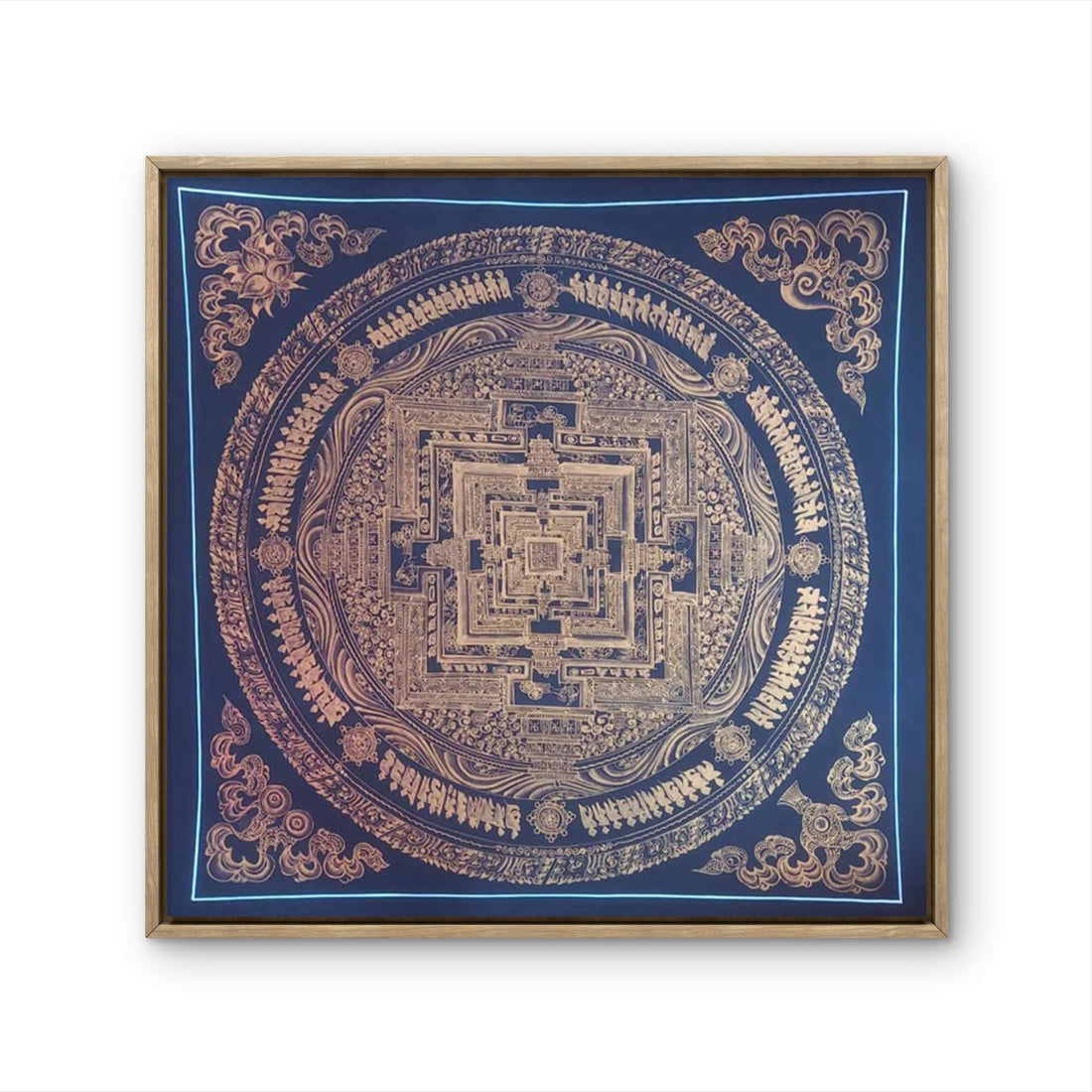Green Mandala Thangka painting – Hand Painted Buddhist Sacred Geometry Art - Artofnepal