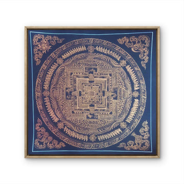 Green Mandala Thangka painting – Hand Painted Buddhist Sacred Geometry Art - Artofnepal
